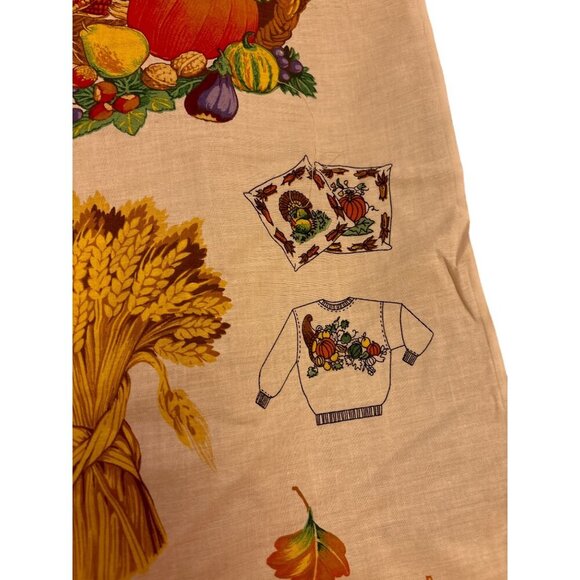 American Harvest Appliques Fabric Panel - Thanksgiving Decor Quilting & Crafts - Picture 7 of 8
